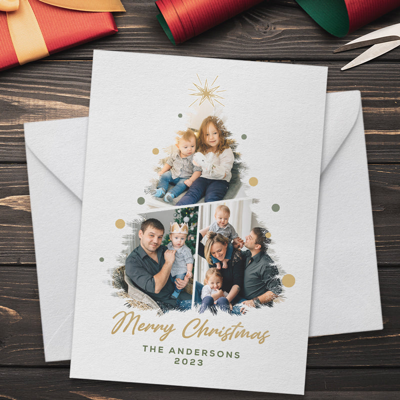 Custom Photo Spread The Christmas Love And Cheer - Family Personalized Custom Holiday Postcards, Greeting Cards - Christmas Gift For Family Members