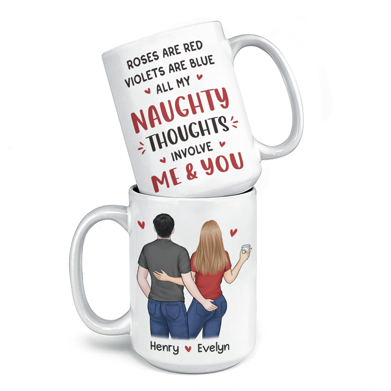 Custom Name Naughty Couple Gifts - Personalized Mugs