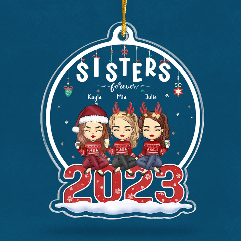 Custom Name Christmas Sisters Gifts - Personalized Ornament
