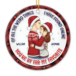 Custom Name Christmas Couple Gifts - Personalized Ceramic Ornament