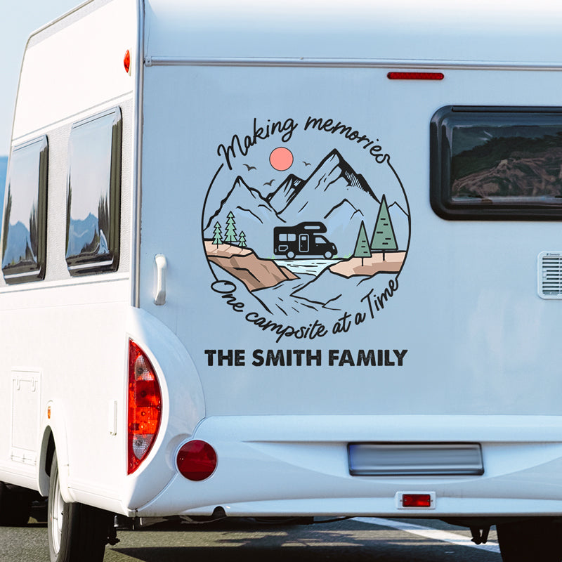 Custom Family Name Camping Gifts for Families - Personalized Decal