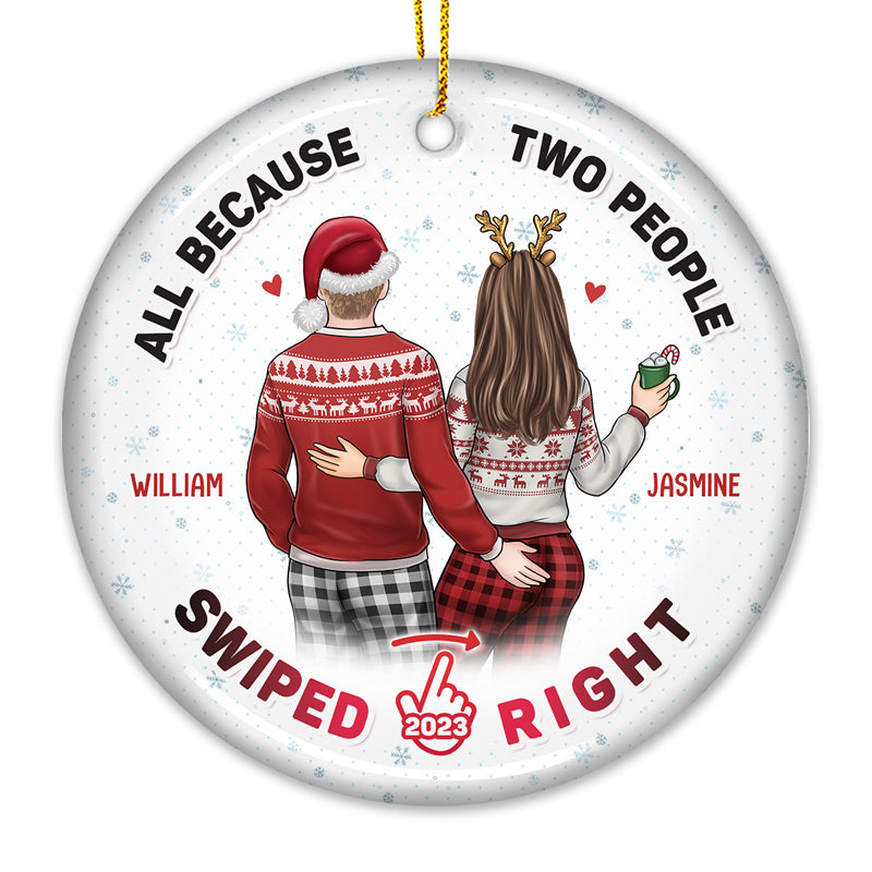 My Breath My Life My Everything - Couple Personalized Custom Ornament - Ceramic Round Shaped - Christmas Gift For Husband Wife, Anniversary