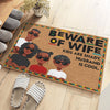 Beware Of Wife Kids Are Shady - Family Personalized Custom Decorative Mat - Gift For Family Members