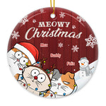 Custom Name Christmas Cat Gifts for Cat Lovers - Personalized Ceramic Ornament