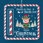 Custom Name Christmas Elf Money Gift - Personalized Ornament