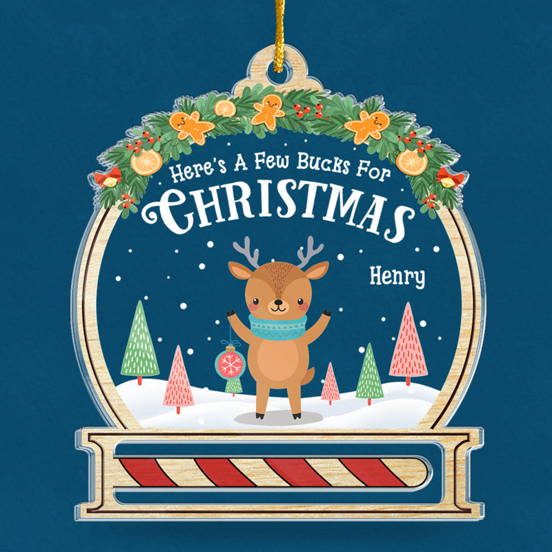 Custom Name Christmas Cash Gift Design - Personalized Ornament
