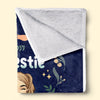 A Friend Is One Soul Abiding In Two Bodies - Bestie Personalized Custom Blanket - Christmas Gift For Best Friends, BFF, Sisters