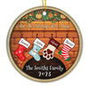 Family Love Grows Warmer At Christmas - Family Personalized Custom Ornament - Ceramic Round Shaped - Christmas Gift For Family Members