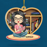 Custom Name Book Lover Gifts for Women - Personalized Ornament