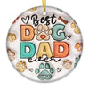 Happy Christmas Best Dog Dad Dog Mom Ever - Dog Personalized Custom Ornament - Ceramic Round Shaped - Christmas Gift For Pet Owners, Pet Lovers