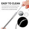 Combo 1 Replacement Lid, 2 Straws And 1 Cleaner Brush - BPA Free Lid, Stainless Steel Metal Straws With Cleaner Brush Set - Reusable Drinking Accessories For Tumblers, Mugs, Cups