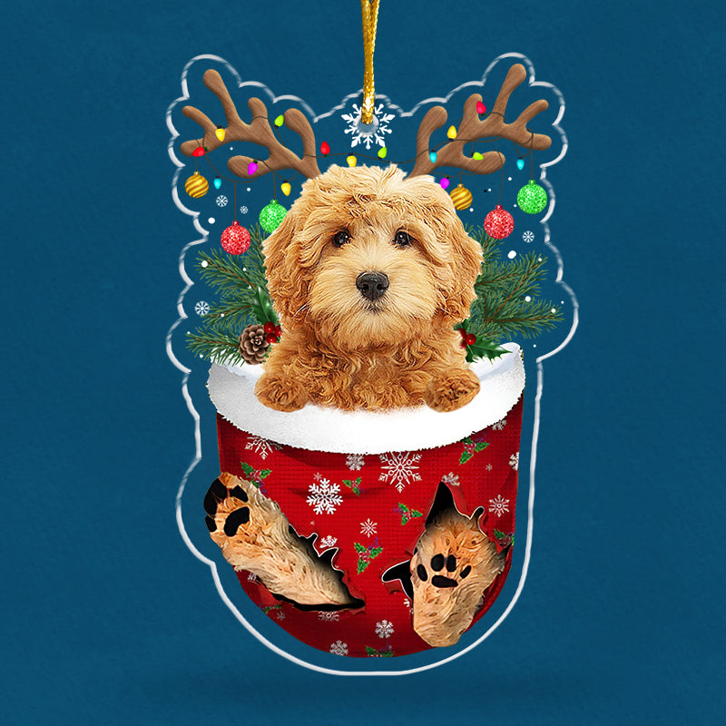 Christmas Puppy in Stocking - Festive Dog Lover Ornament