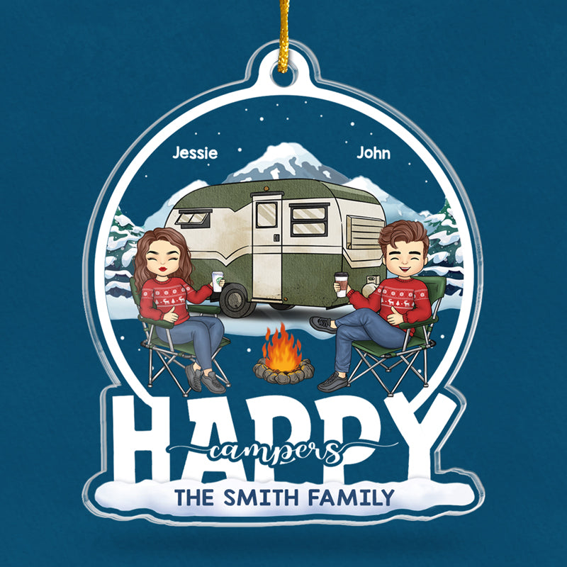 All I Need Is A Bonfire With My Bae - Couple Personalized Custom Ornament - Acrylic Custom Shaped - Christmas Gift For Husband Wife, Anniversary, Camping Lovers