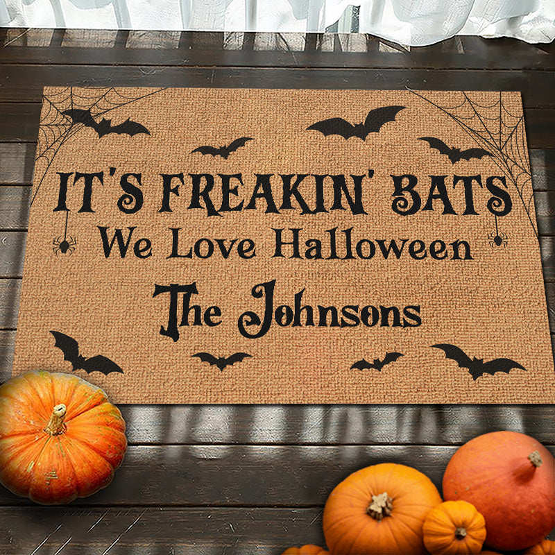 Custom Name Halloween Bat Decor - Personalized Doormat