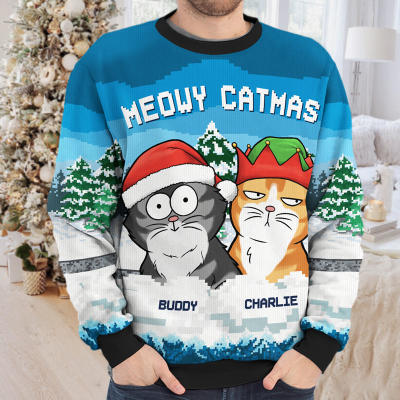Custom Name Christmas Cat Gifts for Cat Lovers - Personalized Sweatshirt