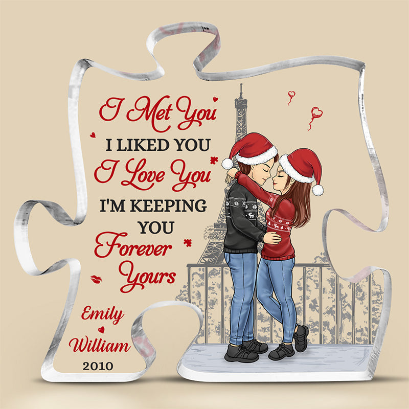 Custom Name Romantic Christmas Gifts for Couples - Personalized Shaped Acrylic Plaque