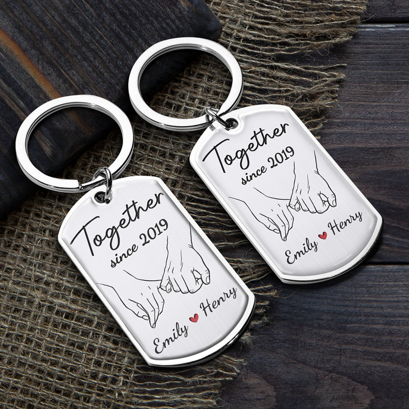 Custom Name Anniversary Couple Gifts - Personalized Keychain