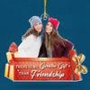 Friends Custom Photo The Christmas Spirit Lives Here - Bestie Personalized Custom Ornament - Acrylic Custom Shaped - Christmas Gift For Best Friends, BFF, Sisters