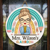 Welcome Sweet Classroom - Teacher Personalized Custom Round Shaped Home Decor Wood Sign - House Warming Gift For Teacher, Back To School