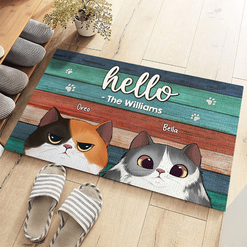 Hello Cats My Dear Friends - Cat Personalized Custom Home Decor Decorative Mat - Gift For Pet Owners, Pet Lovers