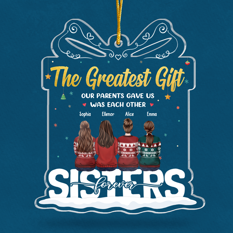 Custom Name Christmas Gifts for Sisters - Personalized Ornament