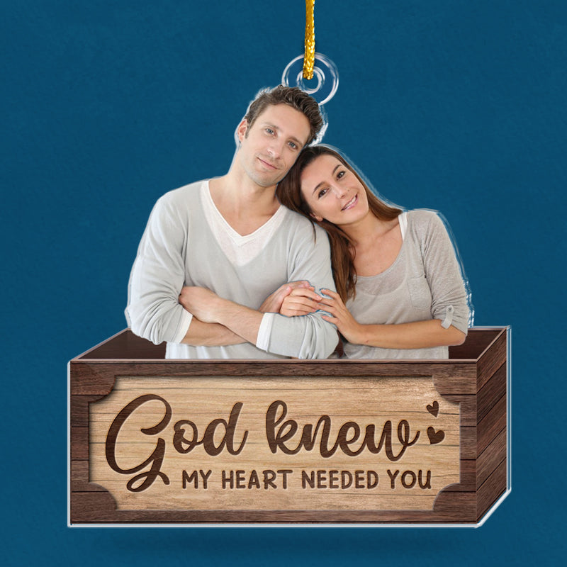 Custom Photo Christmas Couple Gifts - Personalized Ornament