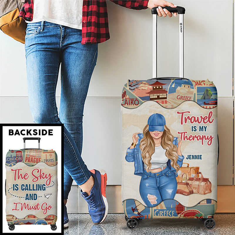 The Beach Is Calling And I Definitely Must Go - Travel Personalized Custom Luggage Cover - Gift For Traveling Lovers