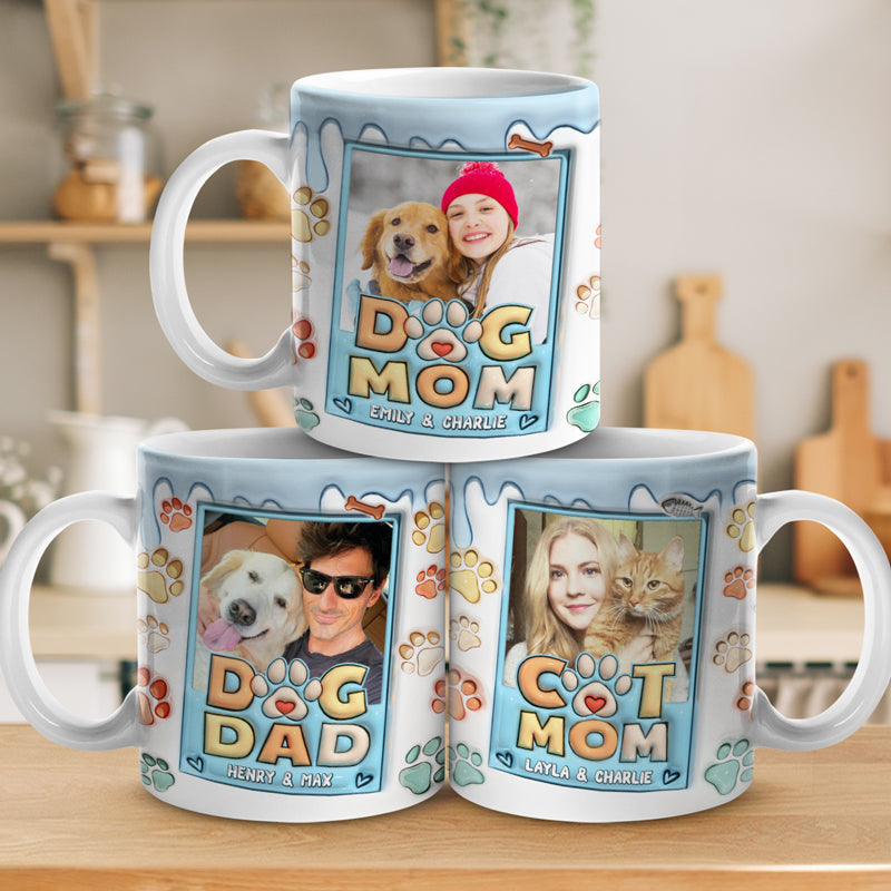 Custom Photo My Kids Have Four Feet - Dog & Cat Personalized Custom 3D Inflated Effect Printed Mug - Christmas Gift For Pet Owners, Pet Lovers
