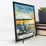 Custom Name You & Me Beach Couple Gifts - Personalized Wooden Plaque
