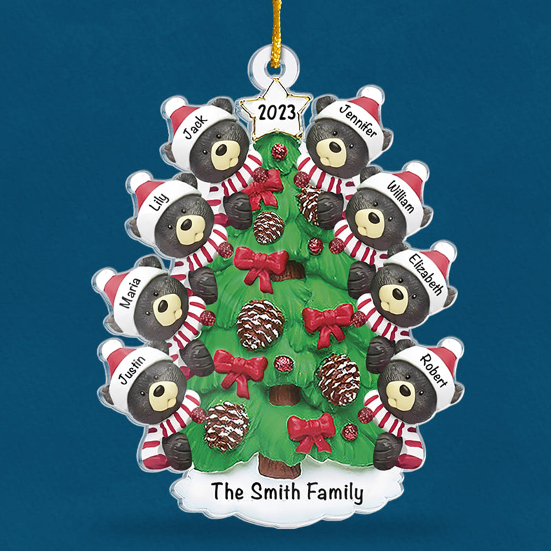 Custom Name Christmas Bear Family Gifts - Personalized Ornament