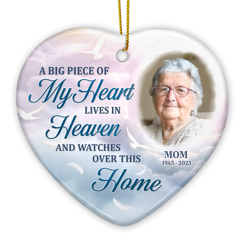 Custom Photo Memorial Mom Christmas Decor - Personalized Ceramic Ornament