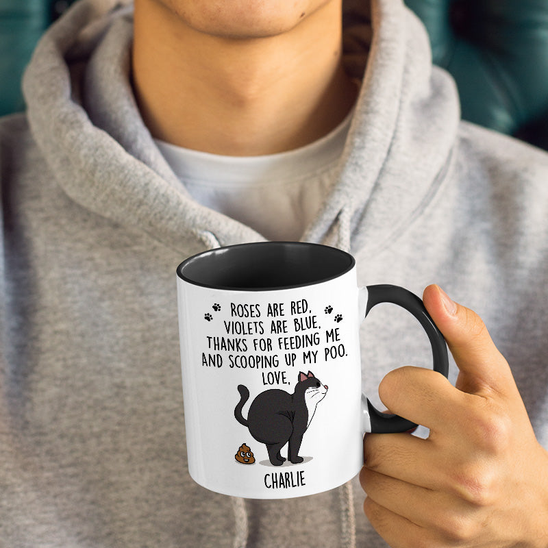 Thanks For Scooping Up My Poo - Cat Personalized Custom Accent Mug - Father's Day, Gift For Pet Owners, Pet Lovers
