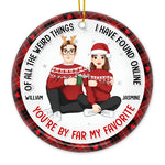 Custom Name Funny Christmas Couple Gifts - Personalized Ceramic Ornament