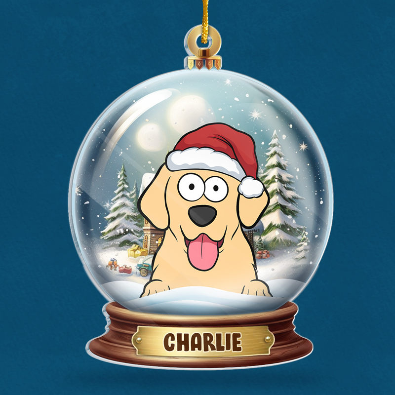 Custom Name Christmas Dog Gifts for Dog Lovers - Personalized Ornament