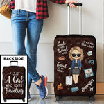 Custom Just a Girl Who Loves Traveling Gifts for Women - Personalized Luggage Cover