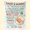 Custom Photo Dear Mommy And Daddy - Family Personalized Custom Blanket - Baby Shower Gift, Christmas Gift For First Mom