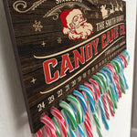Custom Name Christmas Candy Cane Countdown Decor - Personalized Christmas Wood Sign