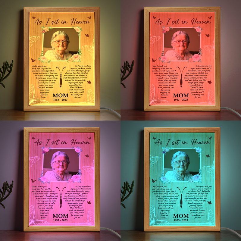 Custom Photo Memorial Gifts for Mom - Personalized Frame Light Box
