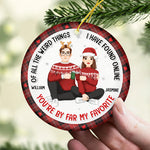 Custom Name Funny Christmas Couple Gifts - Personalized Ceramic Ornament
