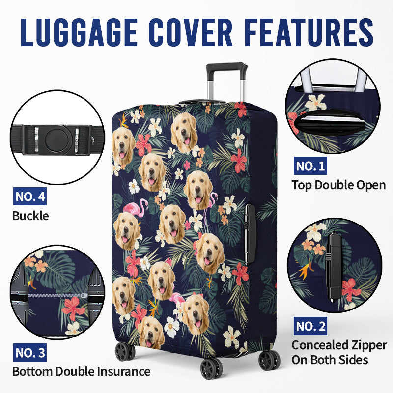 Custom Photo Furry Friends Bring Endless Joy - Dog & Cat Personalized Custom Luggage Cover - Holiday Vacation Gift, Gift For Adventure Travel Lovers, Pet Owners, Pet Lovers