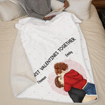 Custom Name First Valentine's Couple Gifts - Personalized Blanket