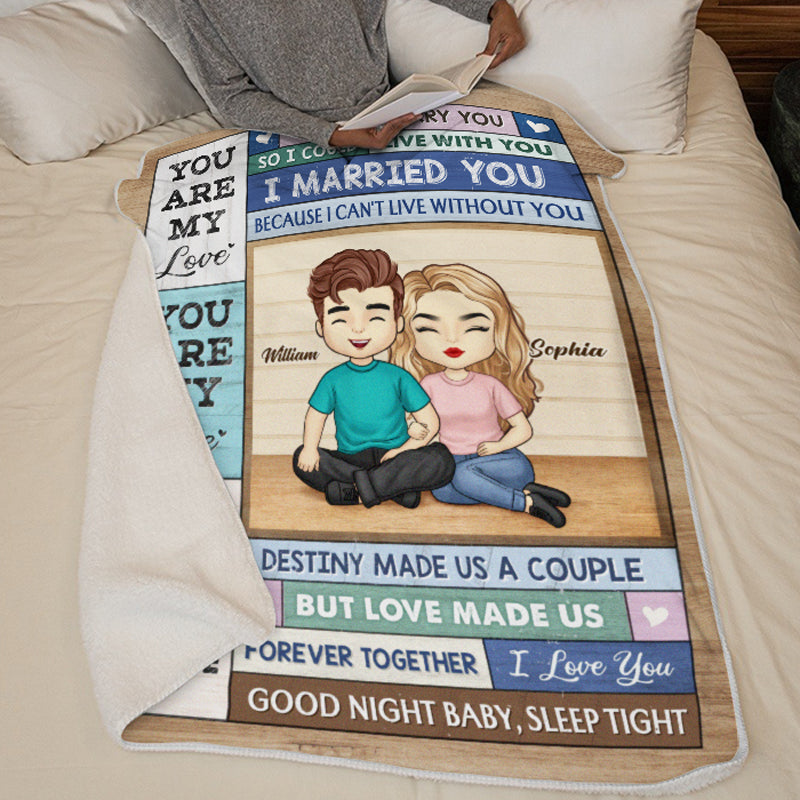 The Only One I Want By My Side - Couple Personalized Custom Blanket - Gift For Husband Wife, Anniversary