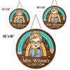Welcome Sweet Classroom - Teacher Personalized Custom Round Shaped Home Decor Wood Sign - House Warming Gift For Teacher, Back To School