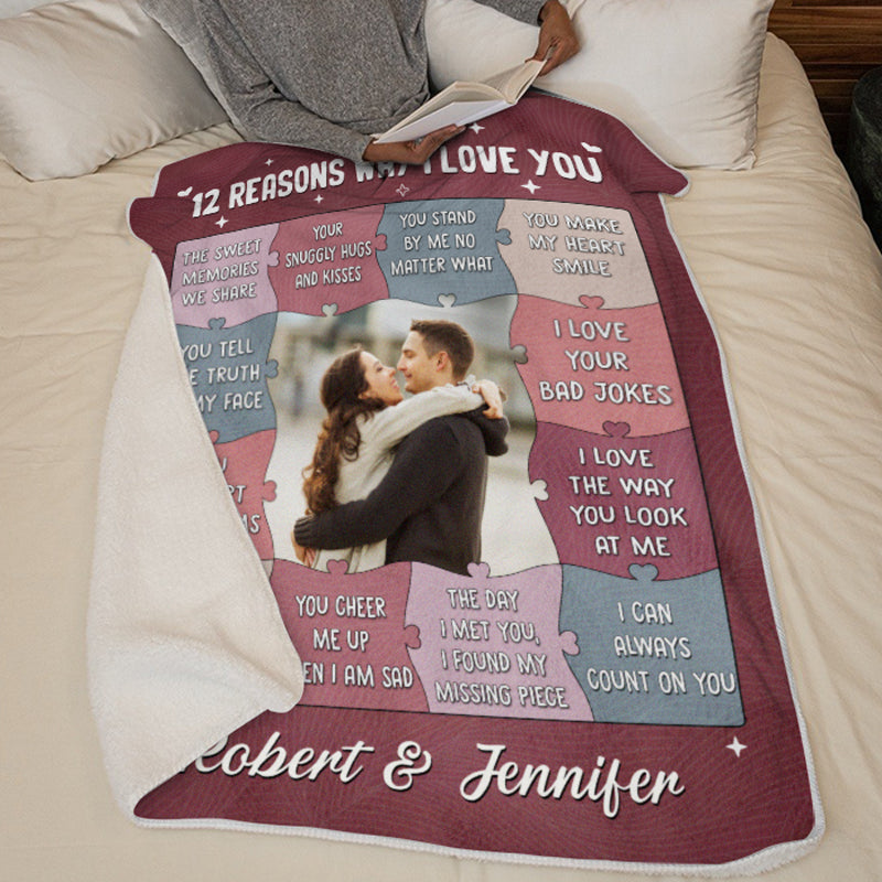 Custom Photo I Love The Way You Look At Me - Couple Personalized Custom Blanket - Gift For Husband Wife, Anniversary