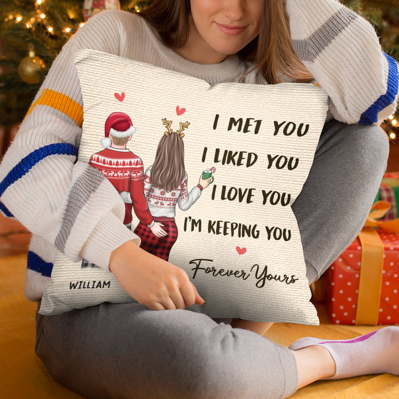 Custom Name Christmas Couple Gifts - Personalized Pillow