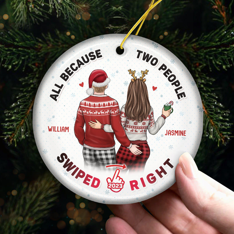 My Breath My Life My Everything - Couple Personalized Custom Ornament - Ceramic Round Shaped - Christmas Gift For Husband Wife, Anniversary