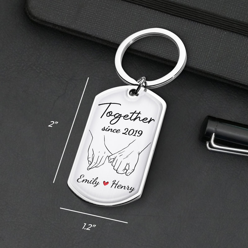 Custom Name Anniversary Couple Gifts - Personalized Keychain