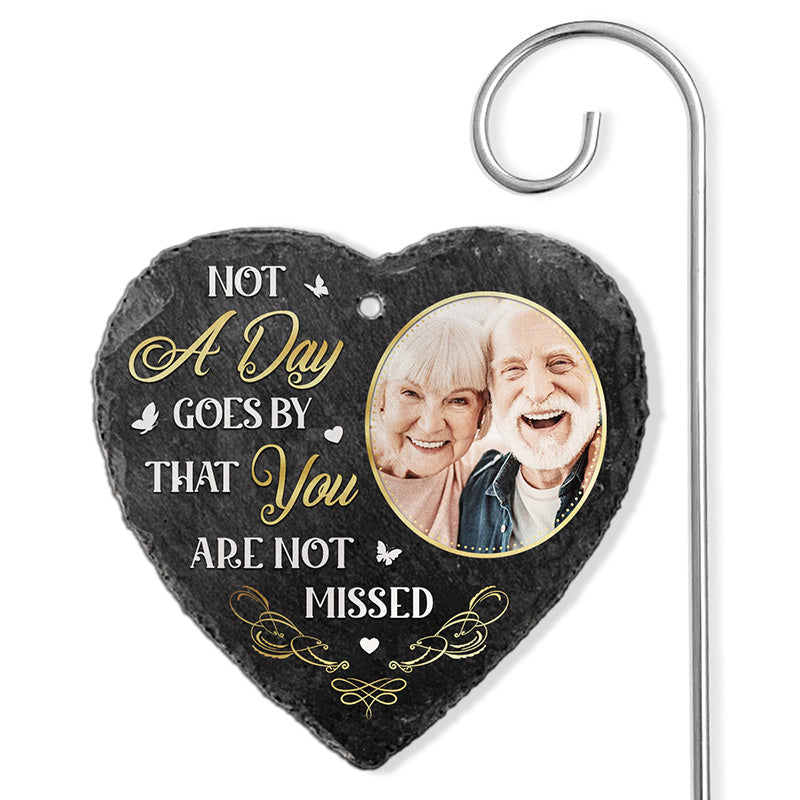 Memorial Personalized Memorial Slate And Hook - Cemetery Decorations For Grave, Sympathy Gifts For Loss Of Mom, Dad, Grave Markers For Cemetery For Humans, Grieving Gifts, Memorial Stone
