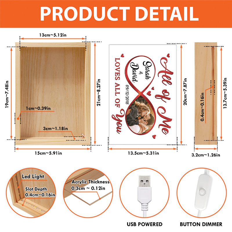 Custom Photo Romantic Couple Gifts - Personalized Frame Light Box