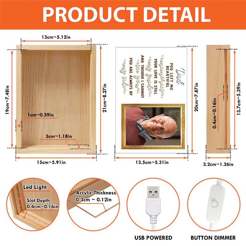 Custom Photo Memorial Dad Gifts - Personalized Frame Light Box